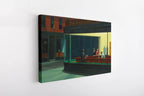 Modern Classic Art Nighthawks Canvas | Museum Quality Framed Print for Living Room