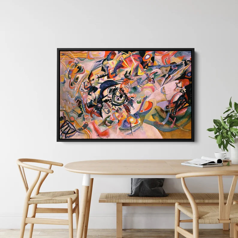 Wassily Kandinsky Canvas Wall Art – Abstract Expressionist Painting Print for Modern Living Room and Office Decor