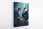 Ronaldo and Messi Chess Match Canvas Wall Art | Football Legends Poster Print