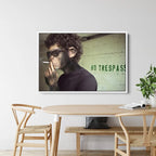 Cool Monkey Smoking Canvas Wall Art – Funny Retro Animal Print for Modern Home, Bar, and Office Decor