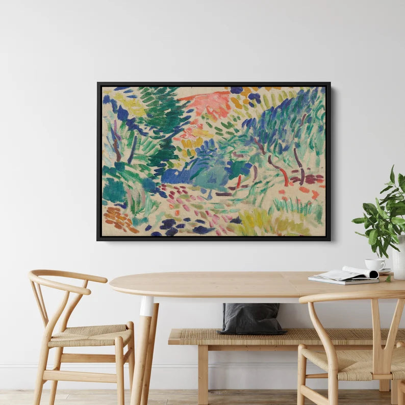 Abstract Modern Landscape Canvas Print | Colorful Post-Impressionism Wall Art