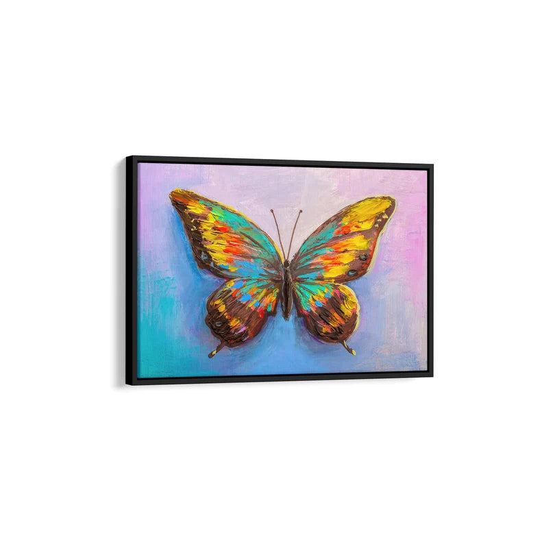 Colorful Butterfly Canvas Wall Art – Vibrant Abstract Nature Painting Print for Modern Home Decor