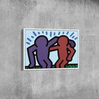 Colorful Pop Art Dancing Figures Canvas Wall Art – Abstract Modern Poster Print for Living Room Decor