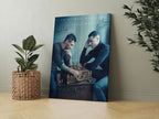 Ronaldo and Messi Chess Match Canvas Wall Art | Football Legends Poster Print