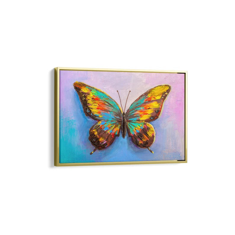 Colorful Butterfly Canvas Wall Art – Vibrant Abstract Nature Painting Print for Modern Home Decor