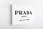 Prada Marfa Canvas Wall Art – Minimalist Fashion Poster Print for Modern Bedroom and Office Decor