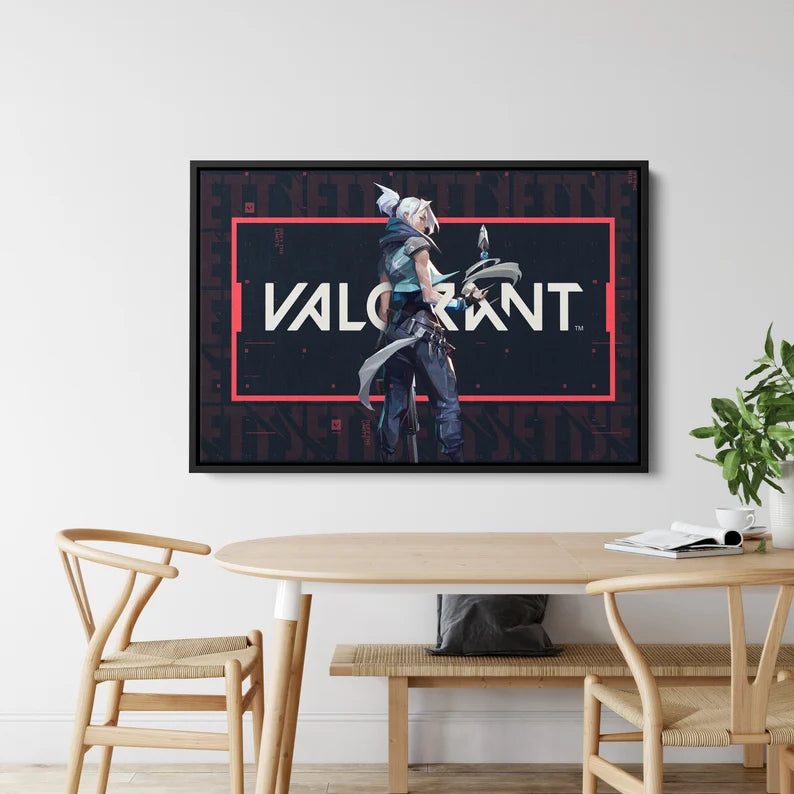 Valorant Jett Canvas Wall Art – Gaming Poster Print for Bedroom, Game Room, and Esports Fans