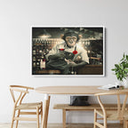 Modern Classic Art Nighthawks Canvas | Museum Quality Framed Print for Living Room