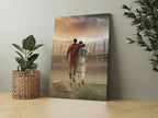 Ronaldo and Messi Canvas Wall Art | Football Legends Soccer Poster Print