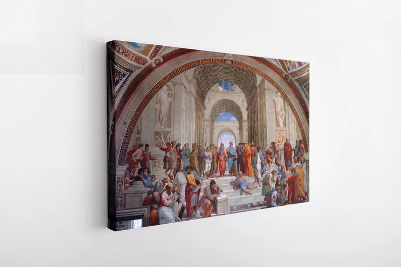 The School of Athens Canvas Wall Art – Renaissance Painting Print by Raphael for Classic Home Decor