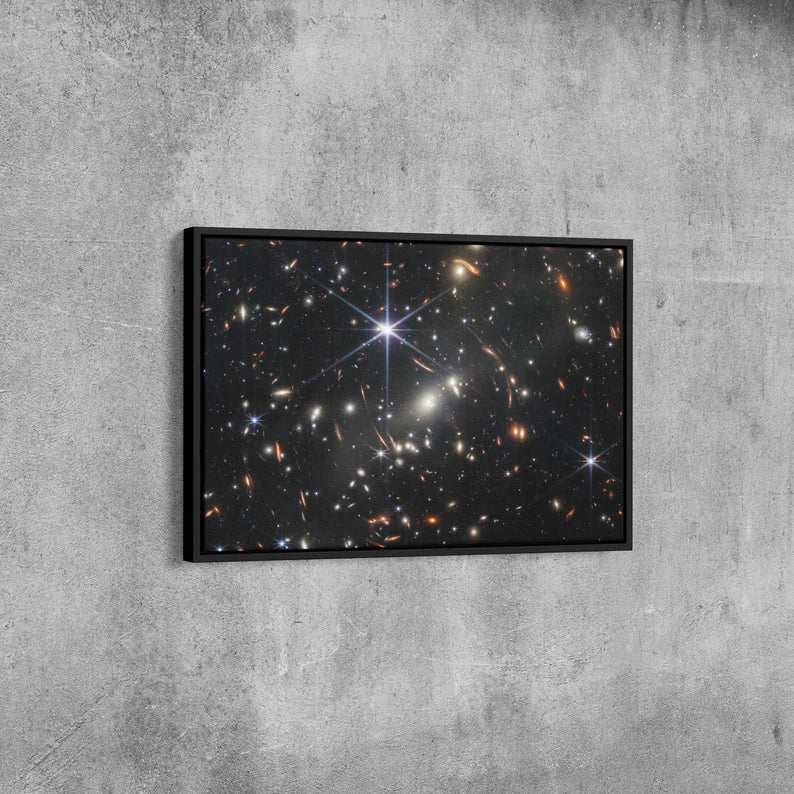 Galaxy Stars Canvas Wall Art – Deep Space Astronomy Print for Modern Living Room Decor
