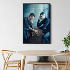 Ronaldo and Messi Chess Match Canvas Wall Art | Football Legends Poster Print