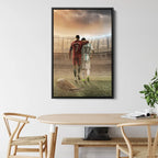 Ronaldo and Messi Canvas Wall Art | Football Legends Soccer Poster Print