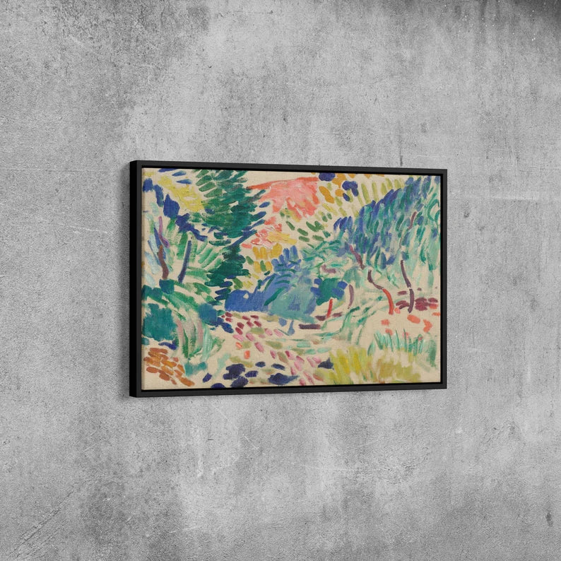 Abstract Modern Landscape Canvas Print | Colorful Post-Impressionism Wall Art