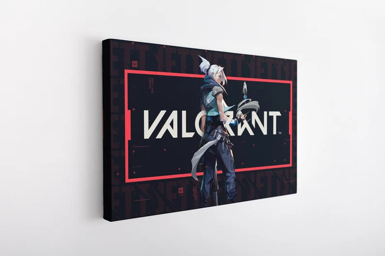 Valorant Jett Canvas Wall Art – Gaming Poster Print for Bedroom, Game Room, and Esports Fans