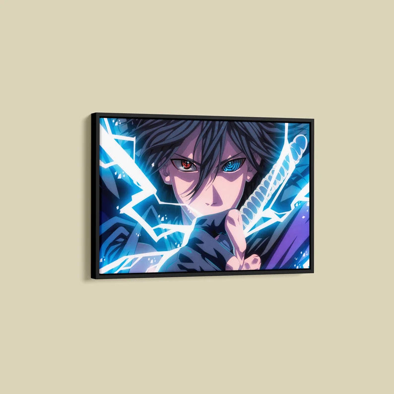 Anime Lightning Warrior Canvas Wall Art – Epic Japanese Manga Poster Print for Game Room and Home Decor