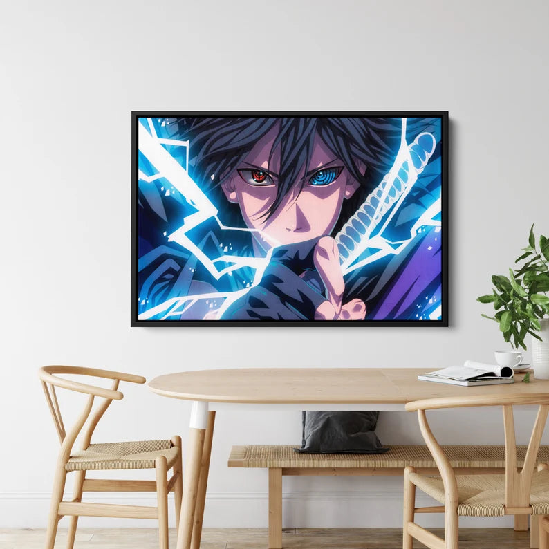 Anime Lightning Warrior Canvas Wall Art – Epic Japanese Manga Poster Print for Game Room and Home Decor