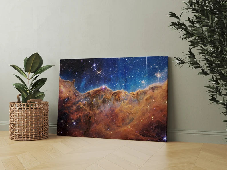 Cosmic Nebula Canvas Wall Art | Deep Space Galaxy Print | Framed Celestial Decor