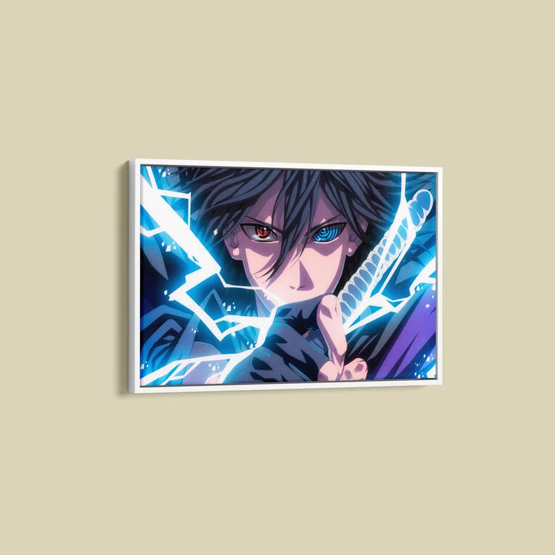 Anime Lightning Warrior Canvas Wall Art – Epic Japanese Manga Poster Print for Game Room and Home Decor