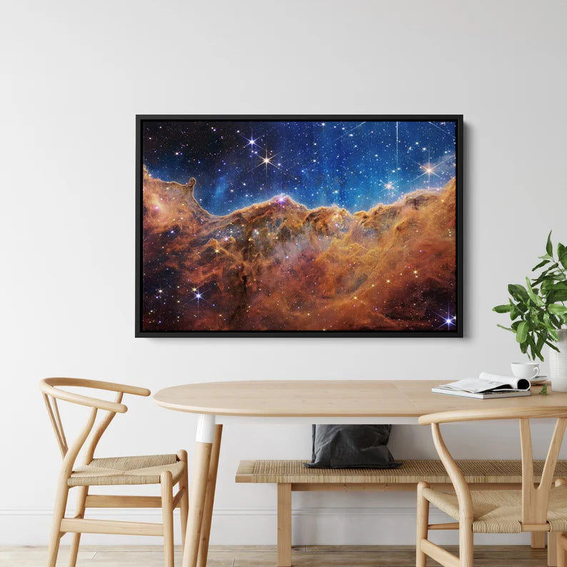 Cosmic Nebula Canvas Wall Art | Deep Space Galaxy Print | Framed Celestial Decor