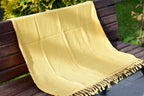 Yellow Stonewashed Turkish Towel – Soft Cotton Peshtemal for Bath, Beach, or Spa