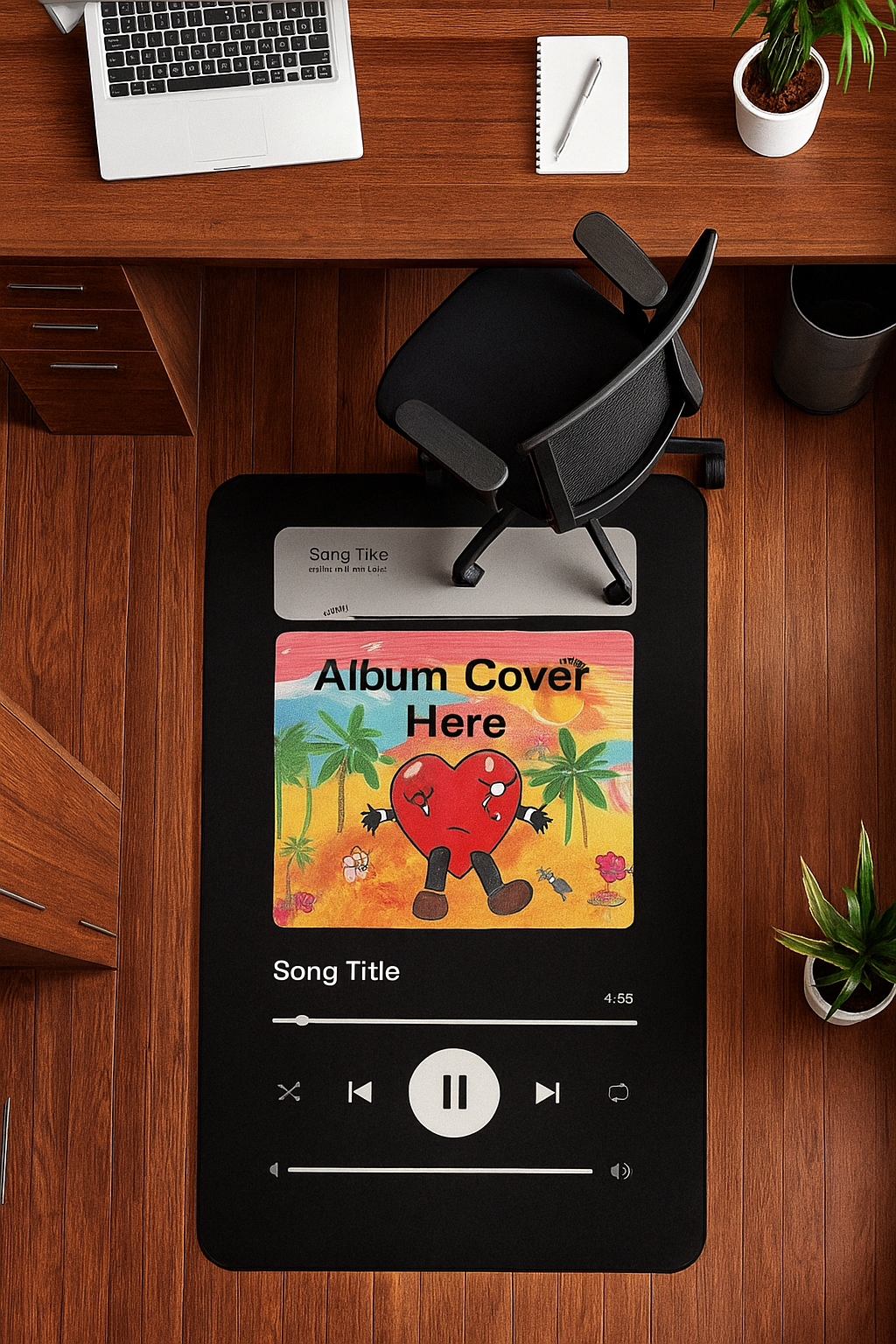 Custom Spotify Music Rug – Personalized Album Cover Carpet, Unique Gift for Music Lovers, Modern Bedroom or Studio Decor