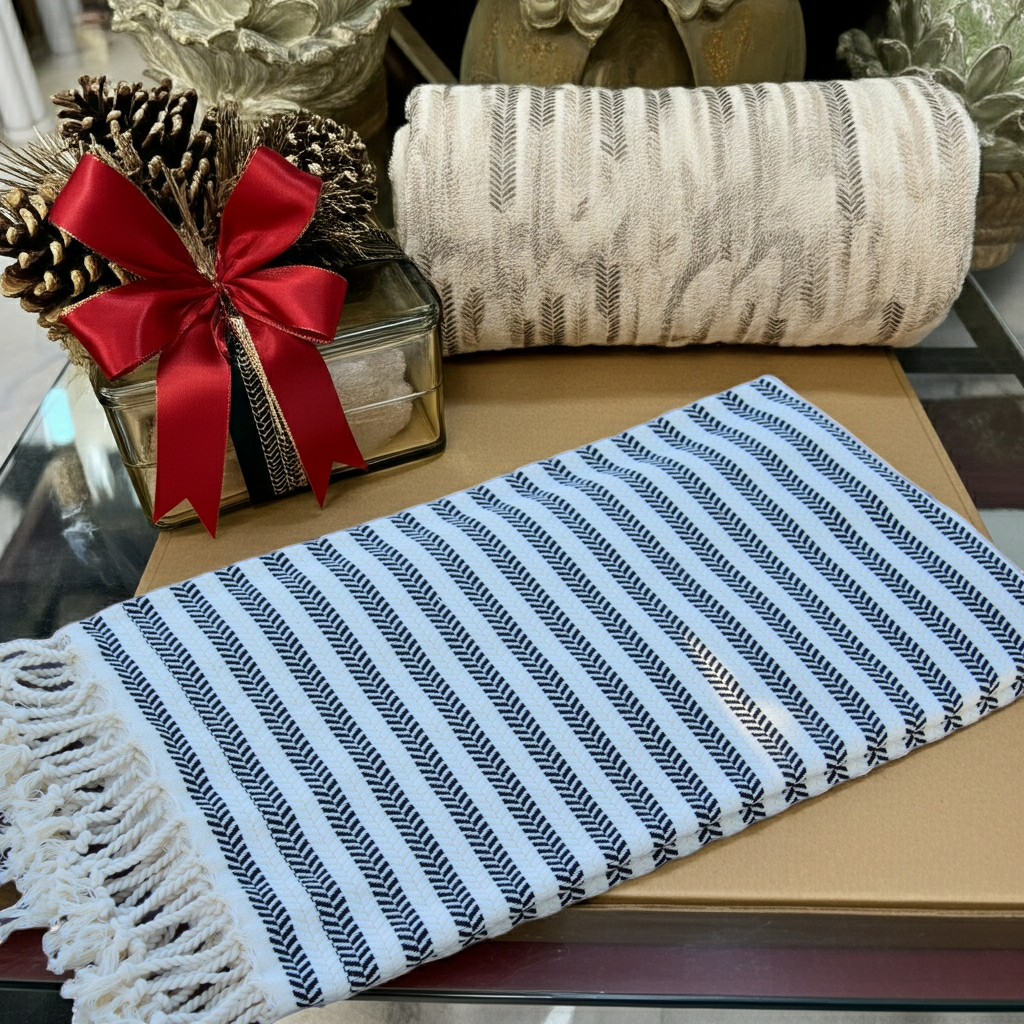 Black Striped Turkish Towel – 100% Cotton Hammam Towel, Luxury Spa & Bath Towel, Personalized Bridesmaid Gift, Bachelorette Party Favor, Modern Home Decor