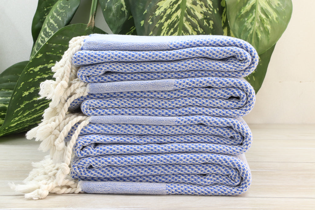 Personalized Blue Turkish Towel – Lightweight Cotton Peshtemal, Personalized Gift, Bridesmaid or Spa Towel