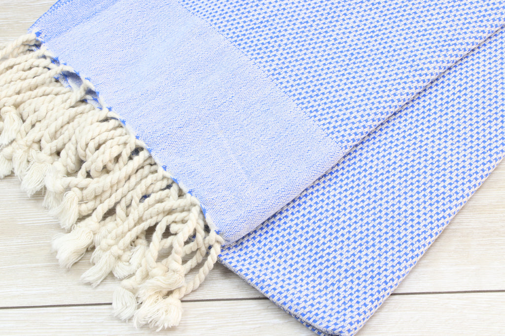 Personalized Blue Turkish Towel – Lightweight Cotton Peshtemal, Personalized Gift, Bridesmaid or Spa Towel