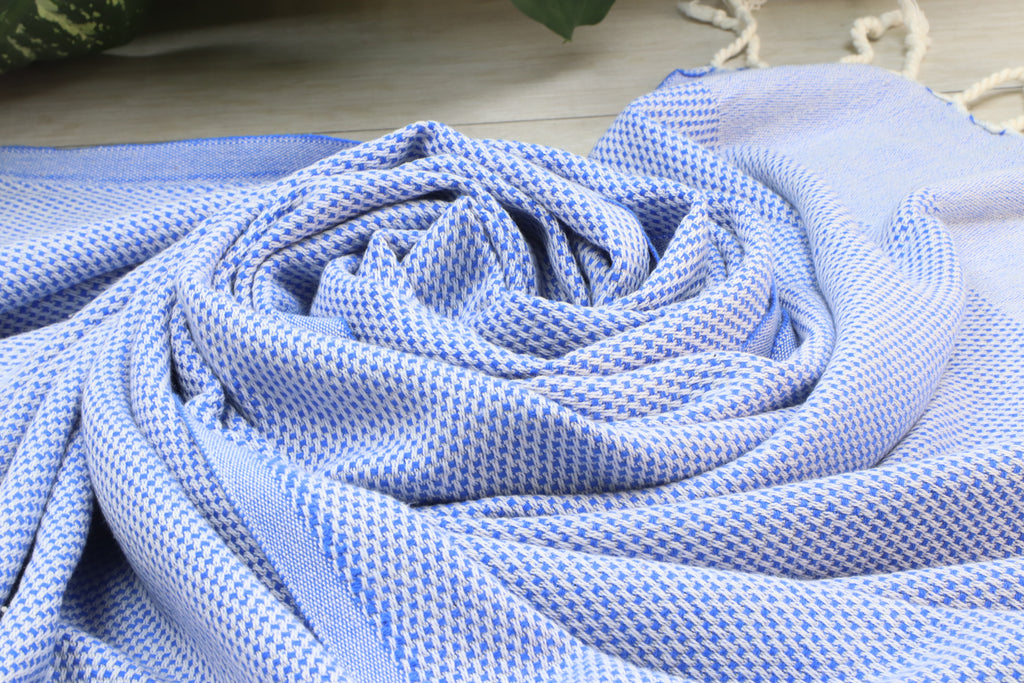 Personalized Blue Turkish Towel – Lightweight Cotton Peshtemal, Personalized Gift, Bridesmaid or Spa Towel