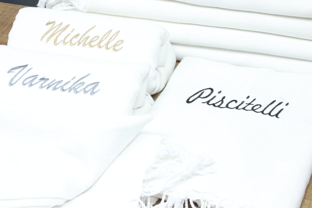 Personalized Gifts for Her: Embroidered Turkish Towel with Name