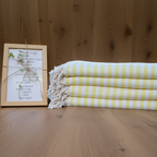 Yellow Striped Turkish Towel – 100% Cotton Hammam Towel, Lightweight Spa & Bath Towel, Personalized Bridesmaid Gift, Bachelorette Party Favor, Summer Home Decor