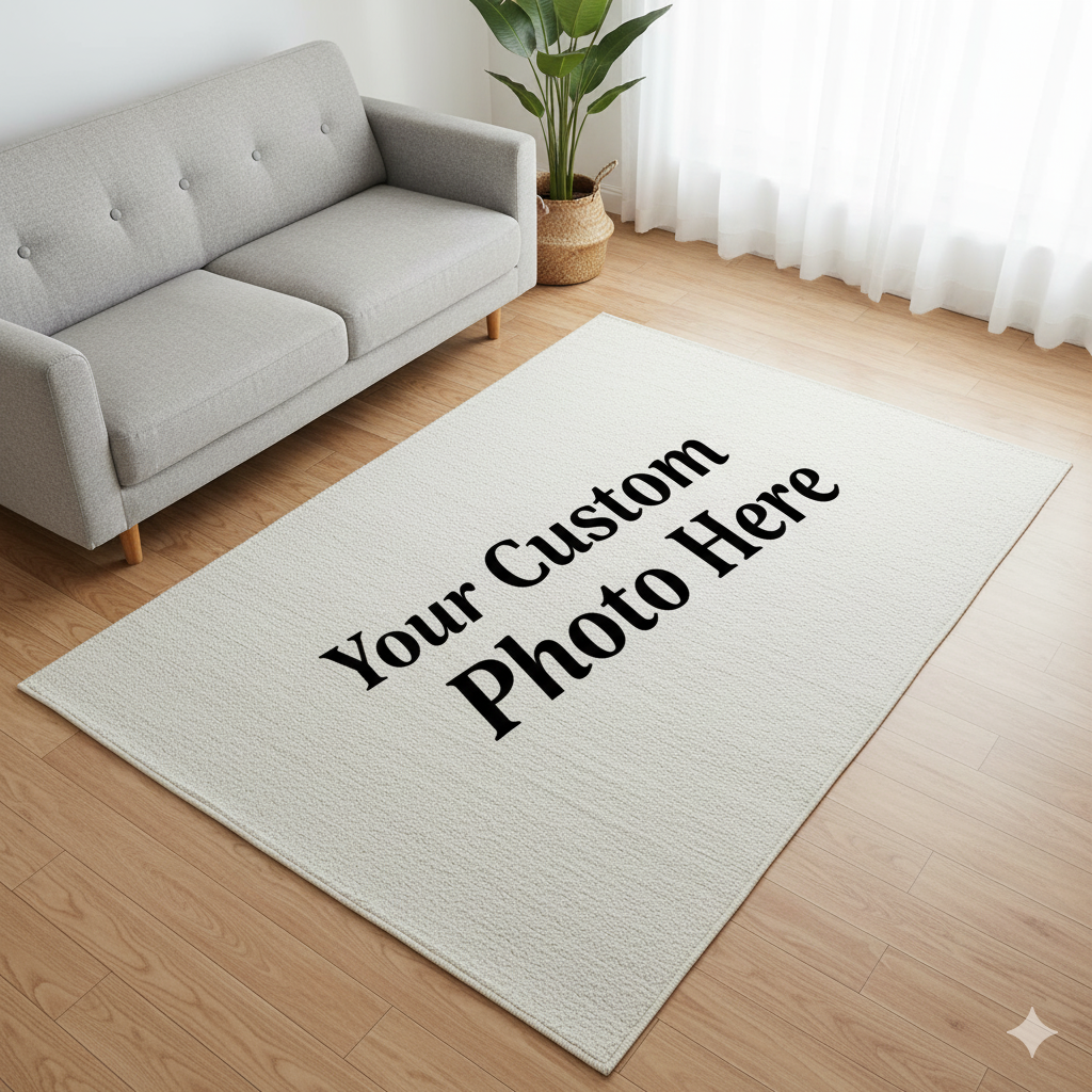 Custom Photo Rug – Personalized Printed Carpet for Living Room, Custom Area Rug with Your Picture, Unique Home Decor Gift