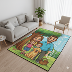 Custom Photo Rug – Personalized Printed Carpet for Living Room, Custom Area Rug with Your Picture, Unique Home Decor Gift