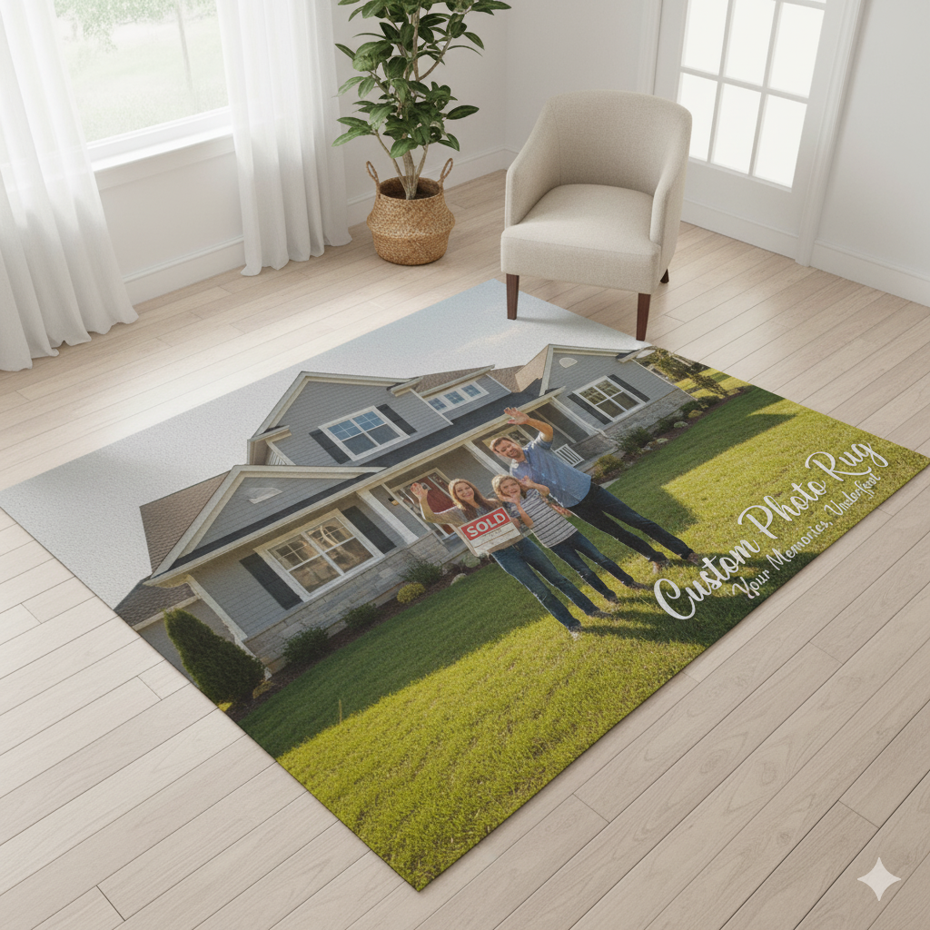 Custom Photo Rug – Personalized Printed Carpet for Living Room, Custom Area Rug with Your Picture, Unique Home Decor Gift