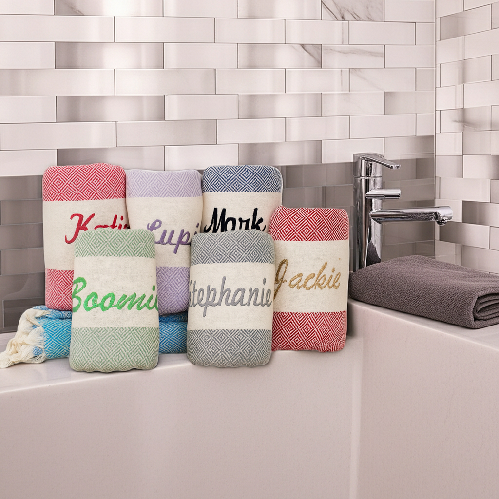 Personalized Gift Towel – Custom Embroidered Turkish Towels, Bridesmaid Gifts, Bachelorette Party Favor, Gift for Her