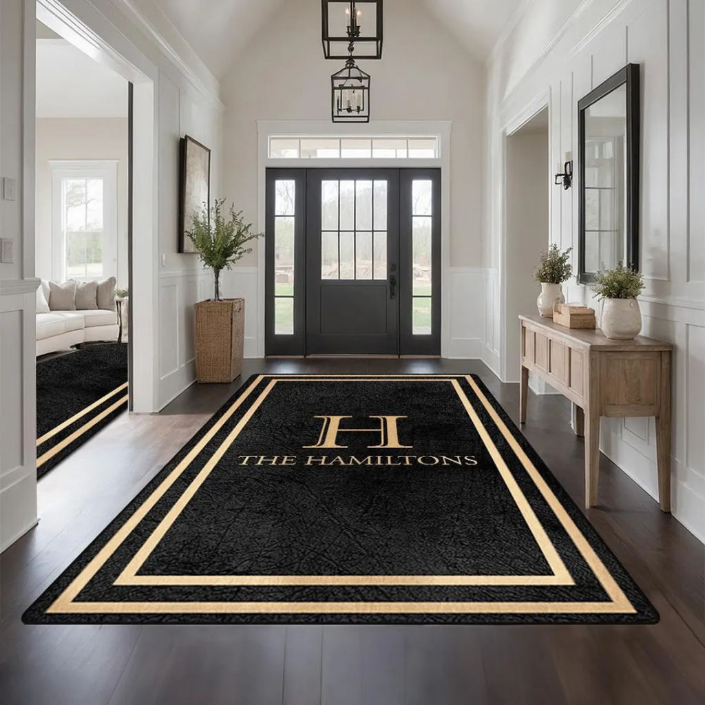 Custom Family Rug – Personalized Area Rug with Family Name, Custom Printed Carpet, Unique Home Decor Gift