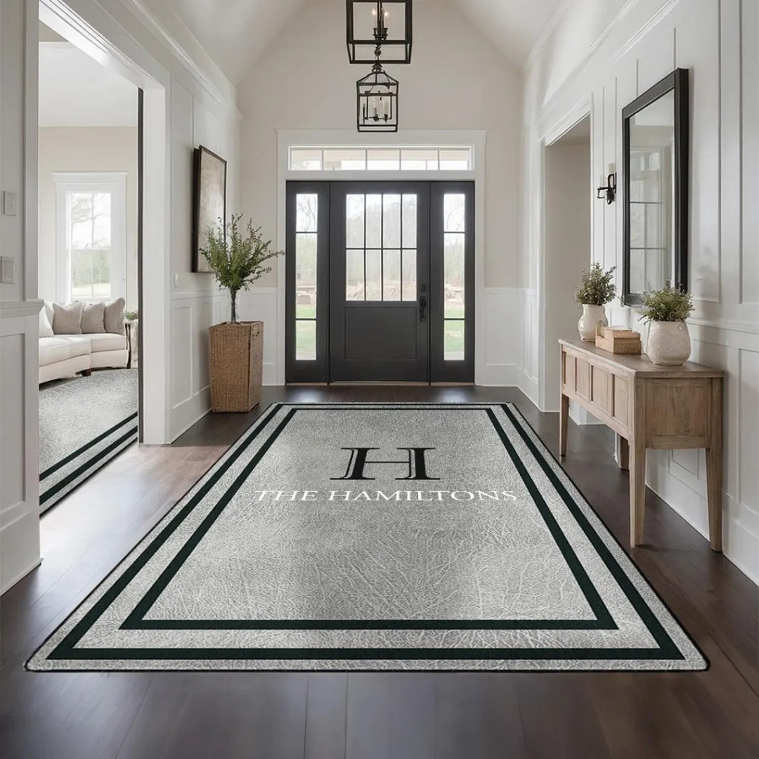 Custom Family Rug – Personalized Area Rug with Family Name, Custom Printed Carpet, Unique Home Decor Gift