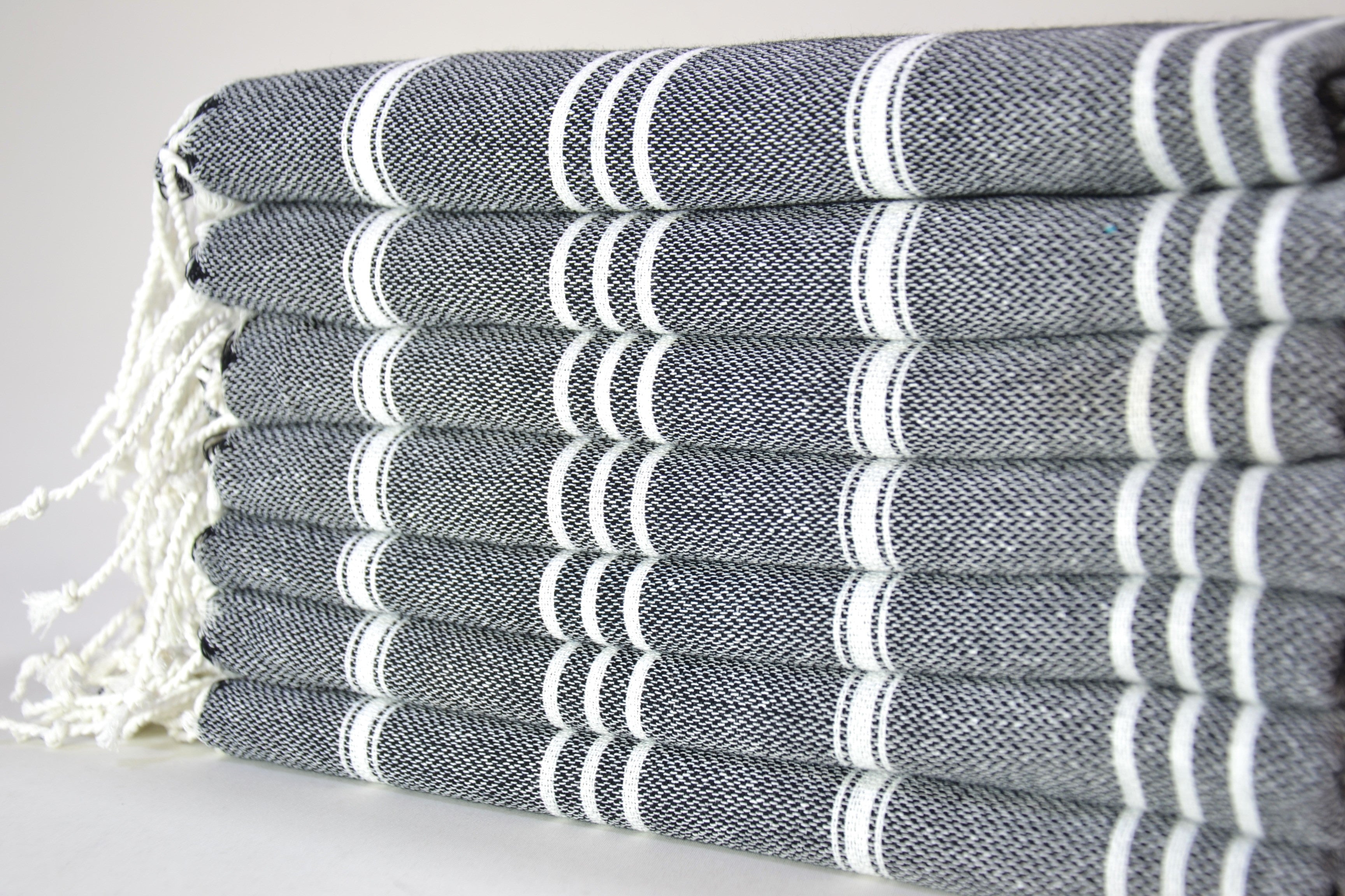 Colorful Turkish Cotton Towel Set – Handwoven Peshtemal with Stripes, Soft and Quick Dry Bath or Beach Towels