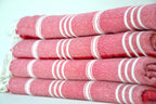 Colorful Turkish Cotton Towel Set – Handwoven Peshtemal with Stripes, Soft and Quick Dry Bath or Beach Towels