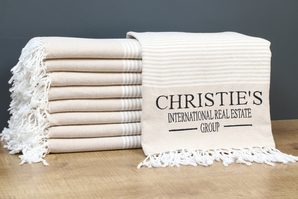 Personalized Turkish Towel – Custom Name Embroidered Peshtemal