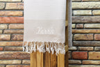 Personalized Turkish Towel – Custom Name Embroidered Peshtemal