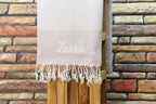 Personalized Turkish Towel – Custom Name Embroidered Peshtemal