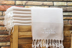 Personalized Turkish Towel – Custom Name Embroidered Peshtemal