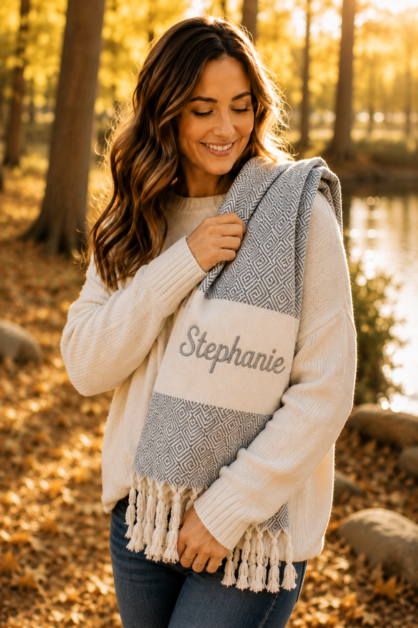 Personalized Gift Towel – Bridesmaid Proposal, Wedding Favor, Spa Towel with Custom Embroidery, Christmas Gifts