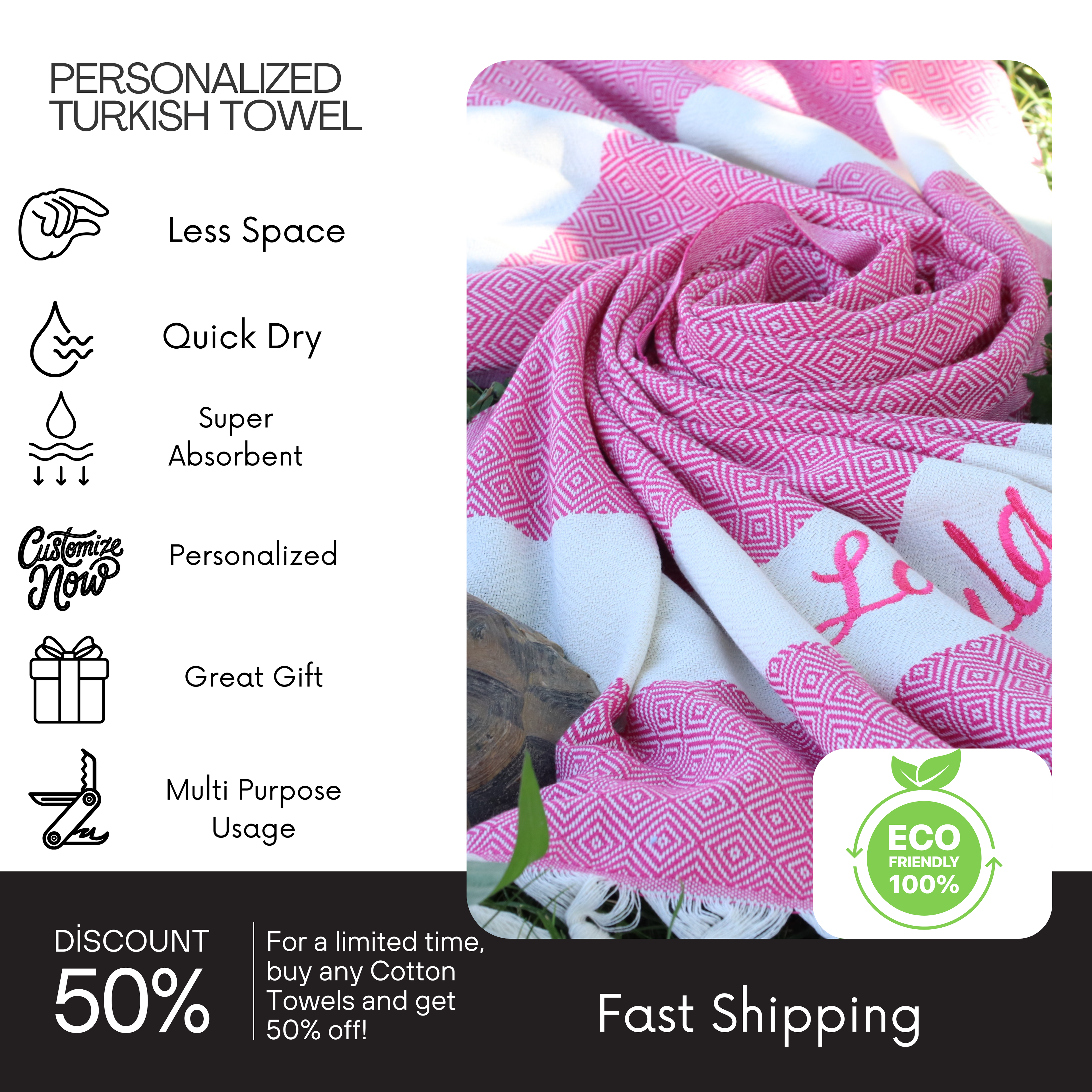 Personalized Gift Towel – Bridesmaid Proposal, Wedding Favor, Spa Towel with Custom Embroidery, Christmas Gifts