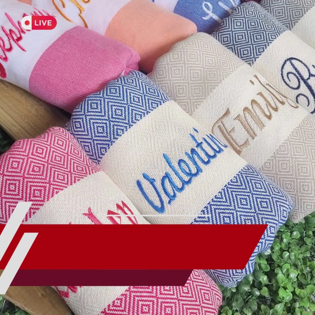 Personalized Gift Towel – Bridesmaid Proposal, Wedding Favor, Spa Towel with Custom Embroidery, Christmas Gifts