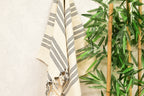 Black Striped Turkish Towel – Personalized Gift, Natural Cotton Peshtemal, Farmhouse Style Spa & Guest Towel