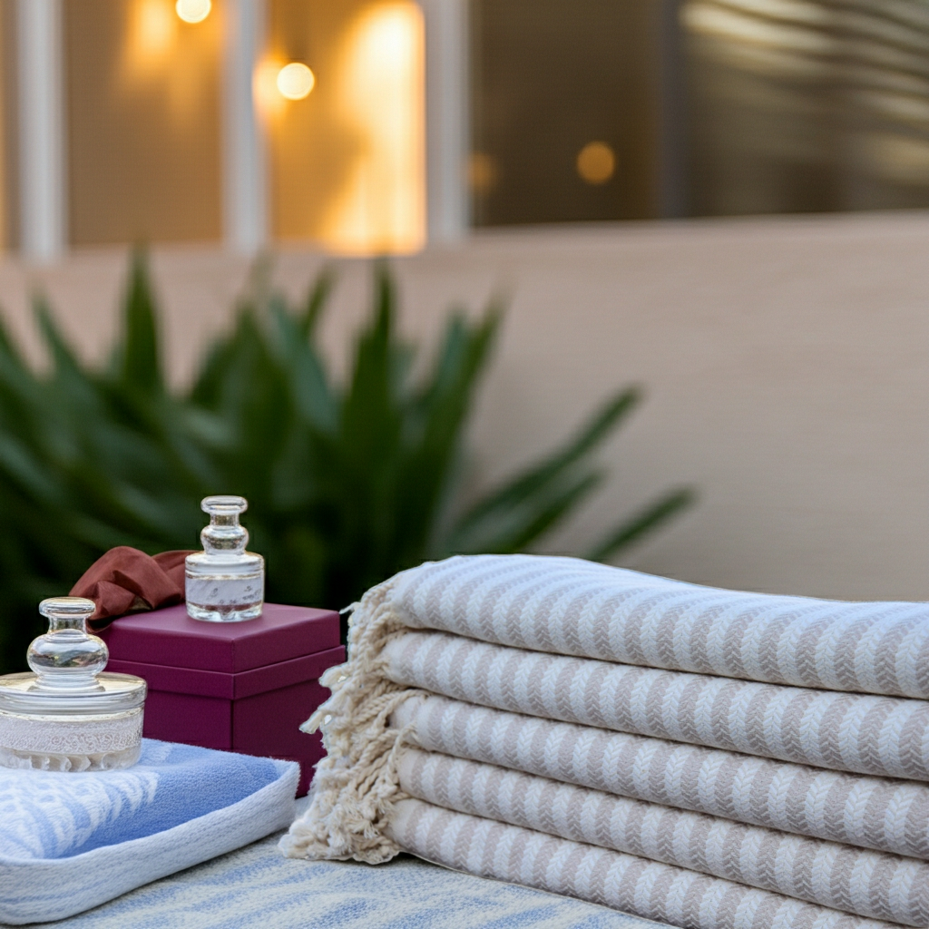 Beige Turkish Towel – Natural Cotton Hammam Towel, Soft Spa & Bath Towel, Personalized Gift for Her, Bridesmaid or Minimalist Home Decor