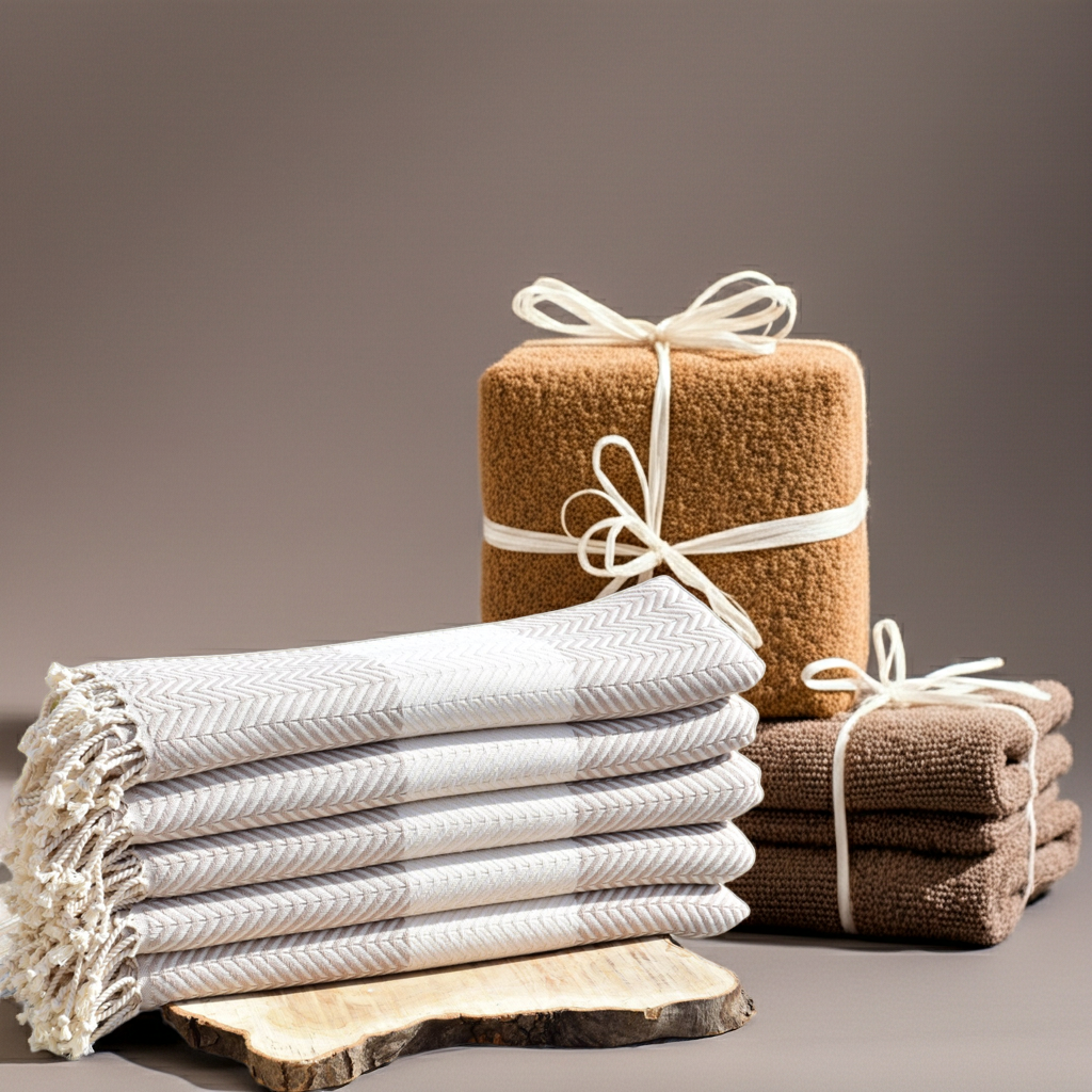 Beige Turkish Towel – Handmade Cotton Chevron Bath & Spa Towel, Minimalist Home Decor, Personalized Gift for Her, Bridesmaid or Housewarming Gift